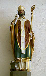 Statuette de Saint Léger (19ème siècle), église de Chivres dans le département de la Côte d'Or.