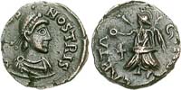 Monnaie à l'effigie de Boniface (422-431). Monnaie à l'effigie de Boniface (422-431).