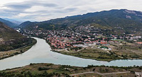 Vue de la ville de Mtskheta depuis le Monastère de Djvari.