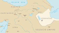 Atropatène au 2e siècle avant notre ère. Source : wiki/Atropatène/ licence : CC BY-SA 1.0