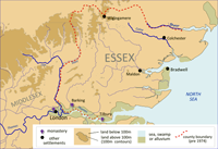 Carte de l'Essex à l'époque anglo-saxonne. 