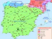 Émirat de Cordoue de 814 à 850. Source : wiki/Omeyyades de Cordoue/ licence : CC BY-SA 4.0