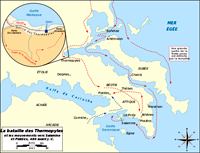 Carte de la bataille des Thermopyles
