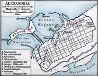 Plan de l'Alexandrie antique. Source : wiki/Alexandrie/ domaine public