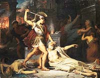 "La Mort de Priam par Néoptolème par Jules Lefebvre (1861), École nationale supérieure des beaux-arts de Paris."