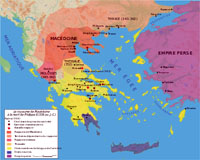 Le royaume de Macédoine à la mort de Philippe II.