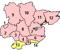 Les districts du comté de l'Essex