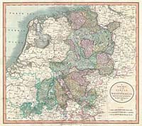 Le duché de Clèves (en vert) dans le cercle du Bas-Rhin-Westphalie.