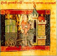 Guillaume d'Aquitaine prend Nîmes en ayant caché ses hommes dans des tonneaux de vin (Bibliothèque de Boulogne-sur-Mer).