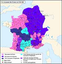 Vice-royaume d'Aquitaine en 556-560. Source : wiki/Chramn/ domaine public
