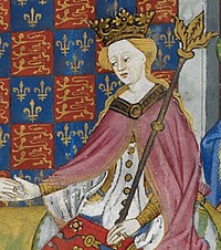 Marguerite d'Anjou. Détail d'une miniature du Livre de Talbot-Shrewsbury par le Maître de Talbot, 1445, British Library. Source : wiki/Marguerite d'Anjou (1430-1482)/ domaine public