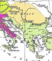 Le Khaganat avar vers 582-612.