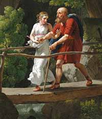  Œdipe et Antigone par Christoffer Wilhelm Eckersberg huile sur toile(National museum musée de Stockholm).