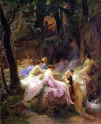 Nymphes écoutant les chansons d'Orphée, par Charles François Jalabert