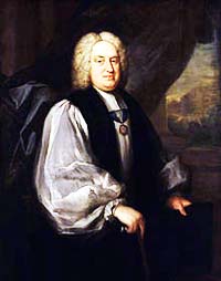 Portrait de Benjamin Hoadly ecclésiastique anglais, qui fut successivement évêque de Bangor, Hereford, Salisbury et Winchester, célèbre pour avoir initié la controverse Bangorienne (Galerie nationale du portrait Londres)