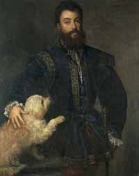 Frédéric II par Le Titien (vers 1525) (Musée du Prado, Madrid). Source : wiki/ Frédéric II de Mantoue/ domaine public