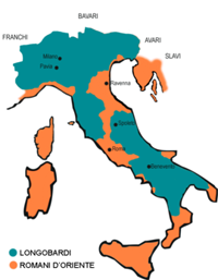 L'Italie lombarde vers 600.