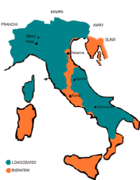L'Italie lombarde à la mort du roi Liutprand (744). L'Italie lombarde à la mort du roi Liutprand (744).