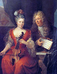Portrait présumé de Louis de Caix d'Hervelois et sa fille Marie-Anne (collection privée).