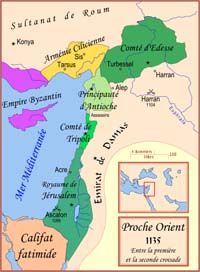 Le Proche-Orient en 1135. (source : wiki/ Zengi/ Odejea)