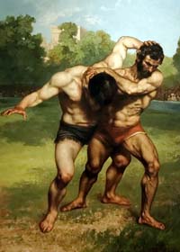 Les lutteurs par Gustave Courbet