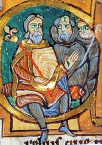 Signature de la charte de cluny (extrait d'un manuscrit du 12ème siècle)