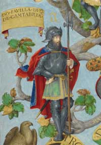 Favila, duc de Cantabrie. Père de Pélage, premier roi des AsturiesImage réalisée à partir de la généalogie portugaise / Genealogia dos Reis de Portugal