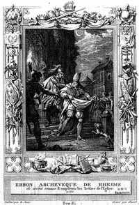 Ebon transportant les reliques de Reims.