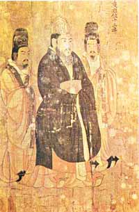 L'empereur Sui Yangdi continue les réformes et les grands travaux de son père : le Grand Canal, Luoyang, la Grande Muraille. Source : wiki/Sui Yangdi/ domaine public