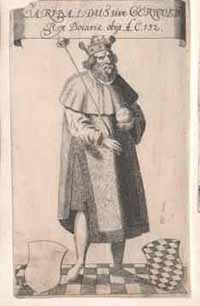 Portrait de Garibald 1er de Bavière Duc de Bavière de 555 à 590. source : wiki/ Garibald Ier de Bavière/ domaine public