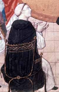 Vue d'artiste de Jean Bréhal. Détail d'une miniature du Manuscrit de Diane de Poitiers, 16ème siècle, coll. Privée. 