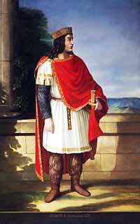 Portrait du roi Wittiza par Manuel Iglesias y Domínguez (1853) (Musée du Prado à Madrid).