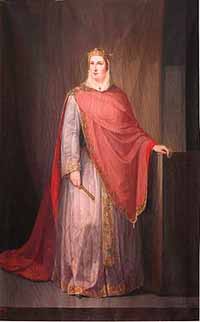 Ermesinde, reine consort de Asturias, tableau de Joaquín Gutiérrez de la Vega (1854). Source : wiki/ Ermesinda/ domaine public
