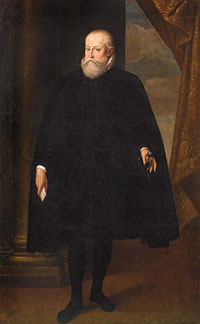 Portrait de Alfonso II d'Este Cinquième duc de Ferrare, Modène et Reggio de 1559 à sa mort par Cesare Aretusi. Source : wiki/ Alphonse II d'Este/ domaine public