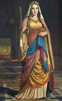 Portrait imaginaire de la reine Adosinda, reine consort des Asturies par son mariage avec le roi Silo