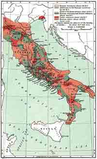 L'Italie au 2ème siècle av. jc, une mosaïque de statuts.