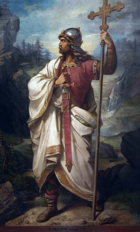 Pélage le Conquérant. Peinture de Luis de Madrazo conservée au Musée du Prado