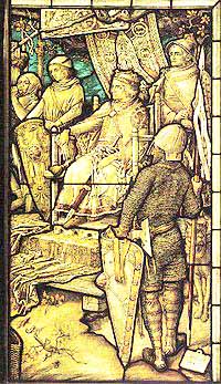 Conrad de Zaehringen conférant les droits de la ville à Fribourg. (Source : wiki/domaine public)