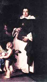 Raymond de Capoue, témoin du mariage mystique de sainte Catherine de Sienne, détail d'un tableau de Pierre Subleyras (v. 1745). Source : wiki/Raymond de Capoue/ Domaine public