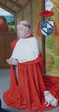 Jean Hey, Nativité avec le portrait du cardinal Jean Rolin (1480), (musée Rolin, Autun)