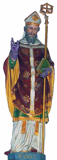 Saint Omer dans l'église d'Orval. Source : wiki/Audomar de Thérouanne/ domaine public