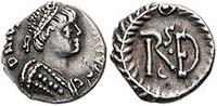 Pièce de monnaie à l'effigie de Vitigès Roi des Ostrogoths de 536 à 540