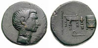 Monnaie avec très probablement l'effigie de Caius Sosius (imperator ?). Cilicie, vers 38 av. jc.