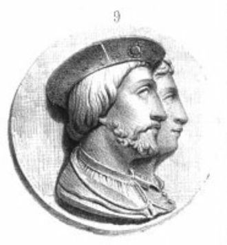 Jean II et Béatrice de Hongrie par Alexandre Debelle (1805-1897). Source : wiki/ Jean II de Viennois/ domaine public