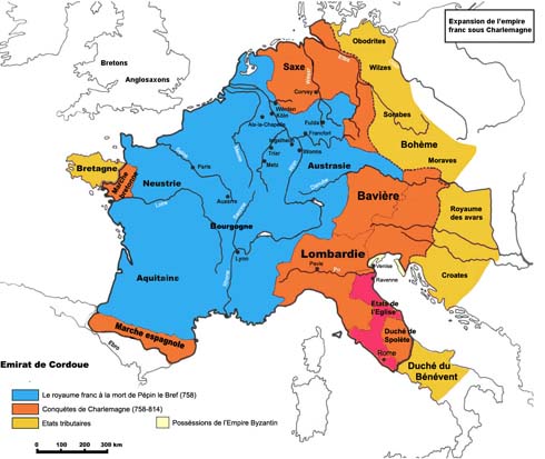 l'empire carolingien à la fin du 8ème