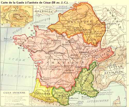 Carte de la gaule vers 60 av. jc